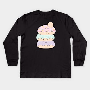 Kawaii Donut Stack Kids Long Sleeve T-Shirt